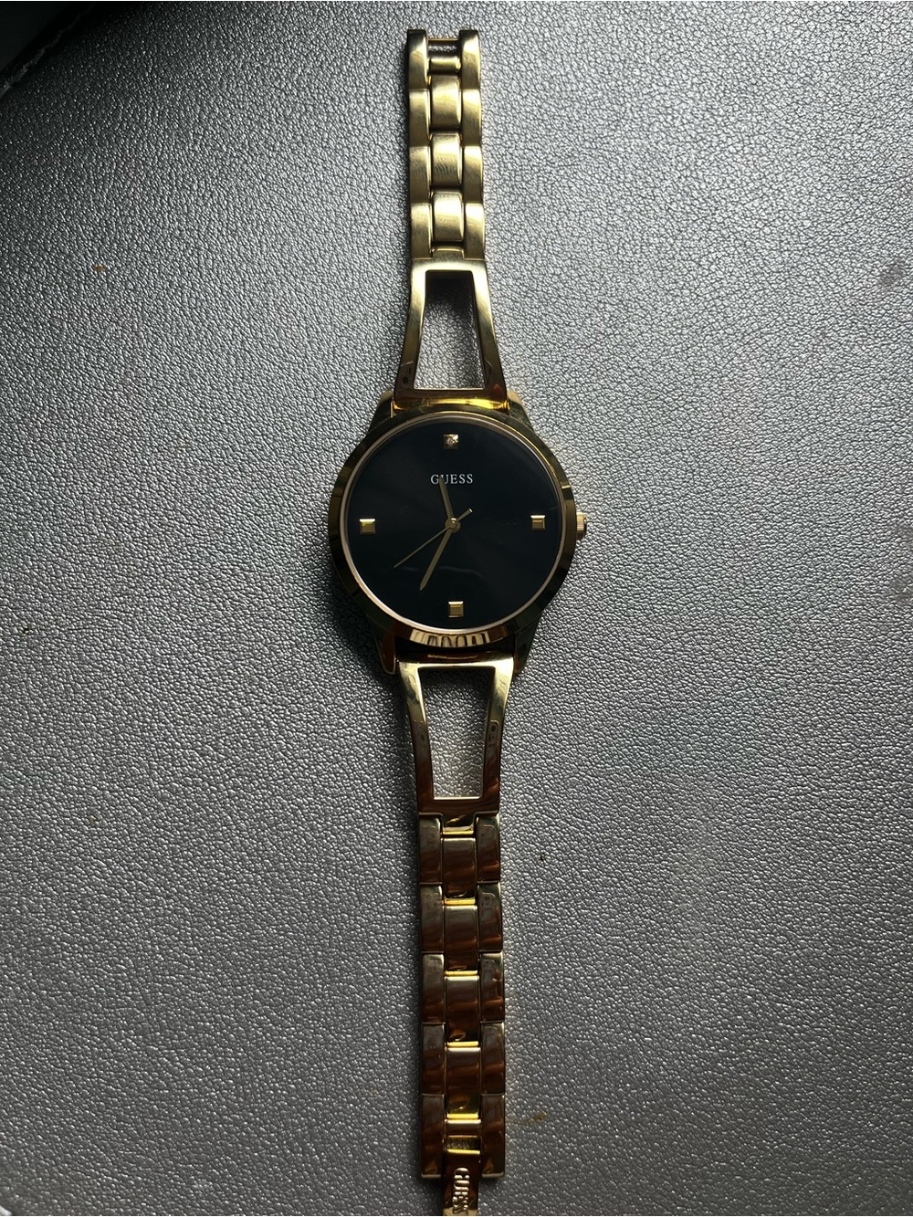 GUESS Gold and Black Women's Bracelet Watch